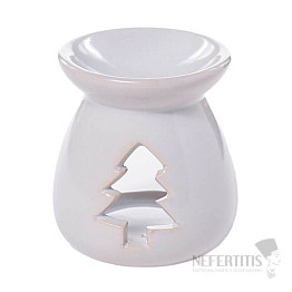 Keramik-Duftlampe Weihnachtsbaum weiß