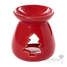 Keramik-Duftlampe Weihnachtsbaum rot