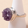 Ametyst drůzička prsten stříbro Ag 925 R1054