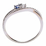 Prsten stříbrný s broušeným modrým safírem a zirkonem Ag 925 031121 SAF