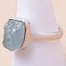 Akvamarín surový prsten stříbro Ag 925 R1516