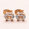 Topaz modrý broušený náušnice pozlacené stříbro Ag 925 20142