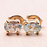 Topaz modrý broušený náušnice pozlacené stříbro Ag 925 20147