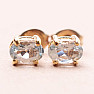 Topaz modrý broušený náušnice pozlacené stříbro Ag 925 20154