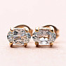 Topaz modrý broušený náušnice pozlacené stříbro Ag 925 20157