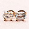 Topaz modrý broušený náušnice pozlacené stříbro Ag 925 20160