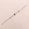 Vltavín, Herkimer diamant a meteorit Campo del Cielo náramek stříbro Ag 925 LOT23