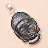 Labradorit duhový vyřezávaný Buddha přívěsek stříbro Ag 925 P250
