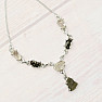 Vltavín, Herkimer diamant a meteorit náhrdelník stříbro Ag 925 LOT32