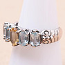 Topaz modrý prsten stříbro Ag 925 KO325