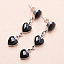 Obsidián náušnice stříbro Ag 925 34960