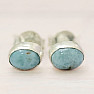 Larimar náušnice pecky stříbro Ag 925 37461