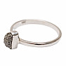 Diamant přírodní surový prsten stříbro Ag 925 R380