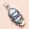 Labradorit duhový vyřezávaný Buddha přívěsek stříbro Ag 925 P417