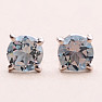 Topaz modrý broušený náušnice pecky stříbro Ag 925 E553