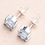 Topaz modrý broušený náušnice pecky stříbro Ag 925 E553