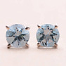Topaz modrý broušený náušnice pecky stříbro Ag 925 E555