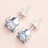 Topaz modrý broušený náušnice pecky stříbro Ag 925 E555