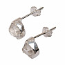 Herkimer diamant náušnice pecky stříbro Ag 925 E607