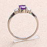 Prsten stříbrný s africkým ametystem a velkými zirkony Ag 925 012108 AFAM