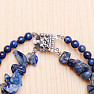 Lapis lazuli dvojitý náramek s motýly 19 cm