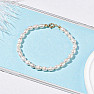 Náramek z bílých perel 19,5 cm