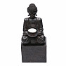 Buddha sedící na podstavci se stojánkem na svíčku černá soška