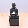 Buddha sedící na podstavci se stojánkem na svíčku černá soška