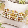 Opál žlutý náramek z korálků 6 mm