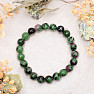 Rubín v zoisitu náramek z korálků 8 mm