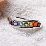 Čakrový prsten Vlnka stříbro s polodrahokamy Ag 925