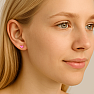 3691 Stříbrné náušnice pecky se zirkony 4mm PINK HEART