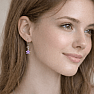 01517 Stříbrné visací náušnice 18 mm LAVENDER STAR