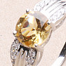Prsten stříbrný s broušeným citrínem a zirkony Ag 925 026068 CT