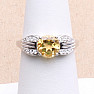 Prsten stříbrný s broušeným citrínem a zirkony Ag 925 026068 CT