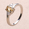 Prsten stříbrný s broušeným citrínem a zirkony Ag 925 026295 CT