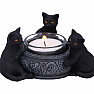 Svícen Trio černých koček