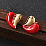 Náušnice z nerezové oceli Red Hearts