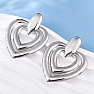 Náušnice z nerezové oceli Double Hearts