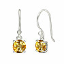 Stříbrné visací náušnice s citrínem