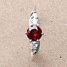 Prsten stříbrný s broušeným granátem a zirkony Ag 925 011580 GT