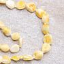 Jantar přírodní náhrdelník z leštěných korálků máslové barvy