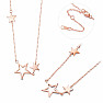 Stříbrný pozlacený náhrdelník Pink Stars