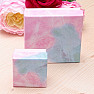Papírová dárková krabička růžovomodrá na prsteny a náušnice 9,2 x 9,2 cm
