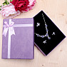 Papírová fialová dárková krabička s mašlí na sady šperků 12,5 x 16 cm