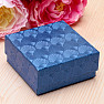 Papírová dárková krabička modrá na prsteny a náušnice 7,5 x 7,5 cm