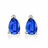 Stříbrné náušnice s modrým kyanitem SBC-111-KYF