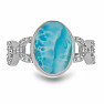 Larimar prsten stříbro  Ag 925 VR056016