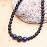 Lávový kámen náhrdelník s lapisem lazuli