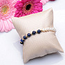 Lapis lazuli a bílé perly s kovovými korálky řetízkový náramek